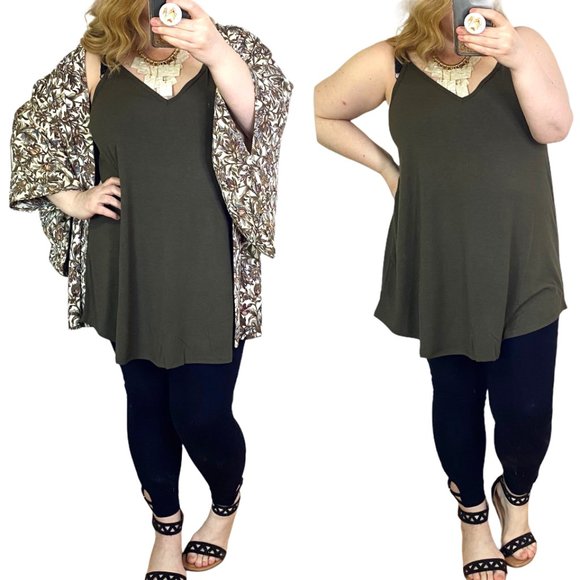 NEW Tank Spaghetti Strap Cami Tunic Top Zenana - Picture 2 of 5